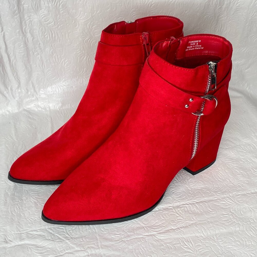 Journee Collection LAVRA Ankle Red Boots Size 9